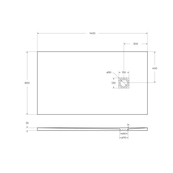 Душевой поддон BelBagno Uno 140x80x3,5 белый (TRAY-MR-UNO-AH-140/80-3,5-W-BO)