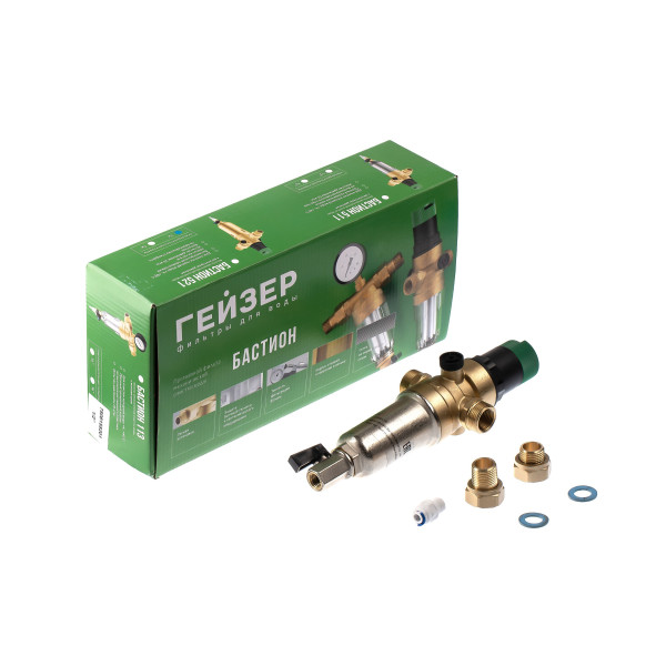 Фильтр самоочищающийся с редуктором Гейзер-Бастион 7508155201 3/4" (латунный корпус, со сгонами, без манометра) (32682) Фильтр самоочищающийся с редуктором Гейзер-Бастион 7508155201 3/4" (латунный корпус, со сгонами, без манометра) (32682)