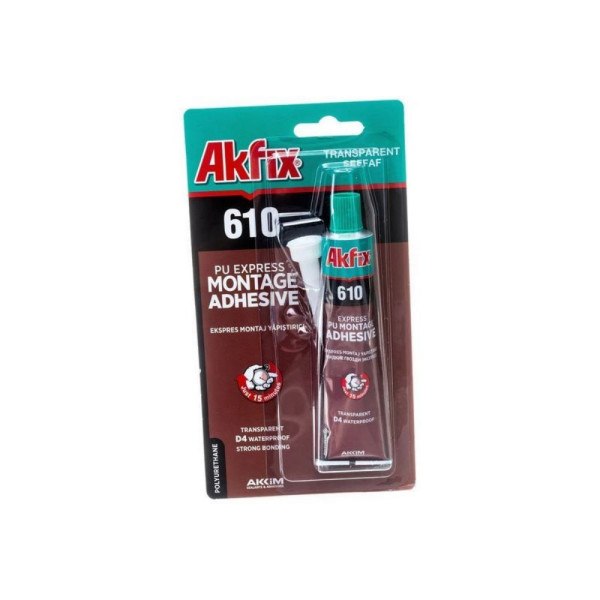 Клей на полиуретановой основе Akfix 610 Экспресс "Жидкий гвоздь", 50 мл. (прозрачный) (GA305)