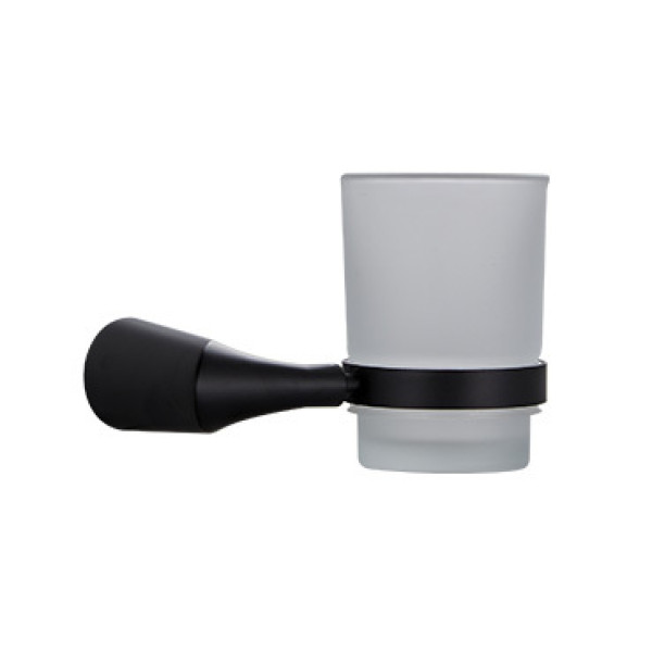 Стакан Fashun универсальный из матов. стекла L=137 мм цинк. сплав + SUS201 чёрный (A1806-7)