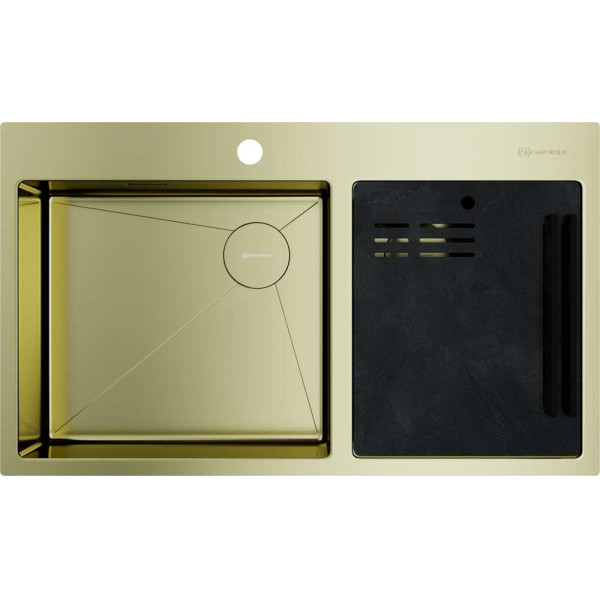 Мойки врезные Omoikiri Akisame 86-2 Side-LG 85х44 cветлое золото (4997048)