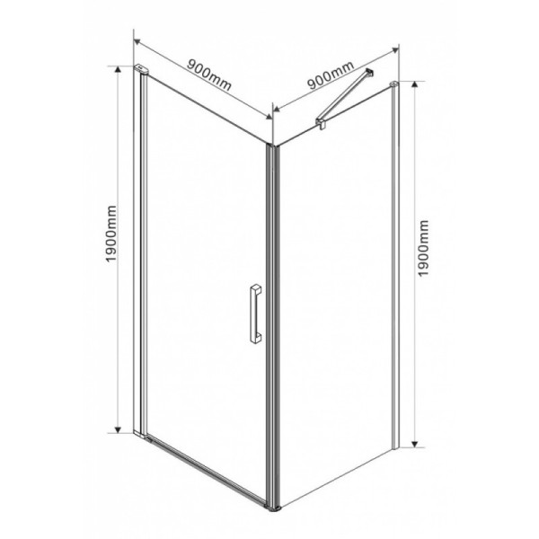 Душевой уголок Vincea Orta 900х900х1900 стекло прозрачное, профиль черный (VSR-1O9090CLB)