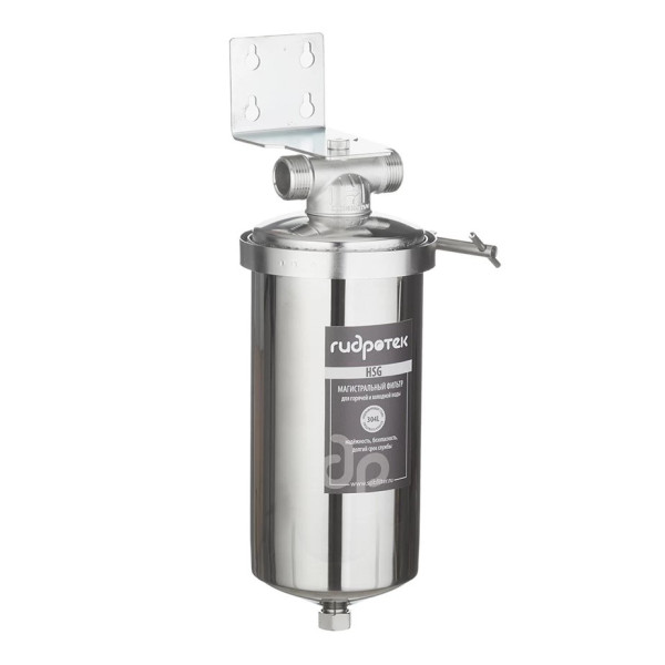 Фильтр колбовый Гидротек (HSG-10BB 1") 1"НР 10BB со сливом (нержавеющая сталь, для холодной и горячей воды) (9019)