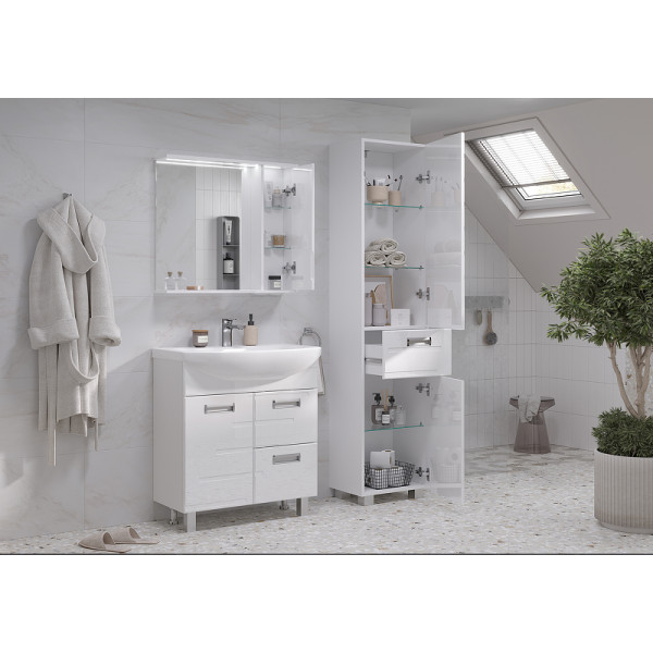 Шкаф зеркальный Volna Joli 800x700 белый (zsJOLI80.R-01) Шкаф зеркальный Volna Joli 800x700 белый (zsJOLI80.R-01)