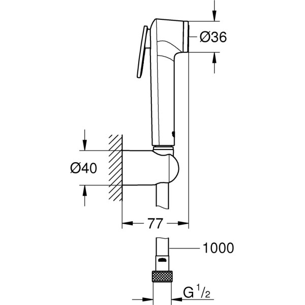 Душевой гарнитур Grohe Tempesta (хром)