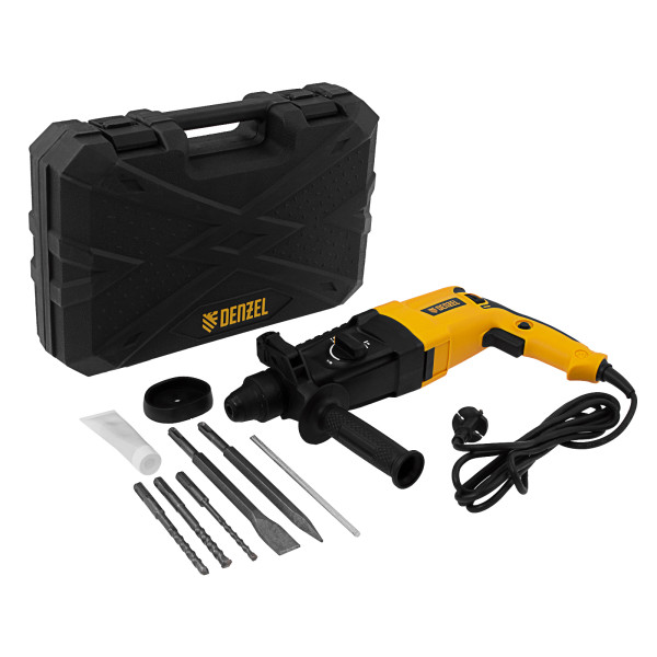 Перфоратор электрический Denzel RHH-800-26, SDS-plus, 800 Вт, 3 Дж, 3 плюс 1 реж. (26607)