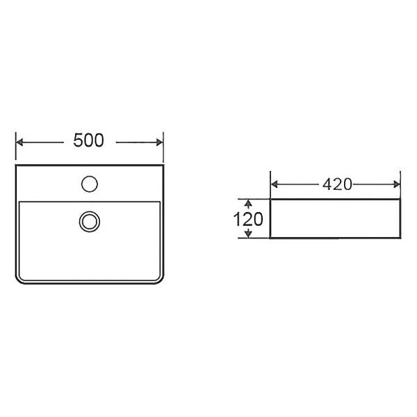 Раковина накладная Azario 50x42x12 белый матовый (AZ-2173-S-MW)