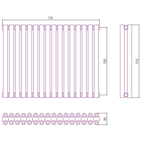 Дизайн-радиатор Сунержа Эстет-00 500*720 16 секций хром (00-0332-5016)
