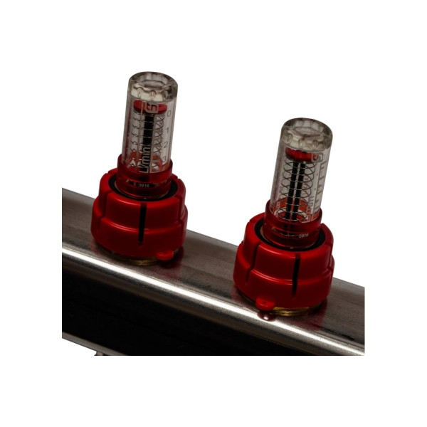 Коллекторная группа 12 отводов 1"x3/4"(18)EK с расходомерами Stout (нерж.сталь) (SMS-0917-000012)