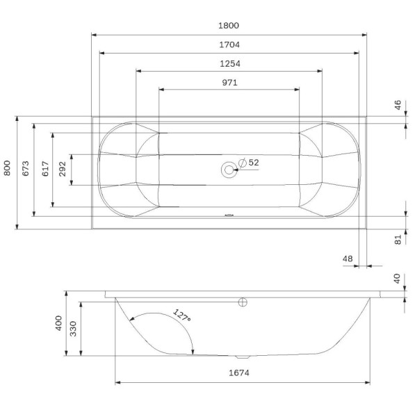 Ванна акриловая AM.PM Above 180х80 белая (W9XA-180-080W-A)