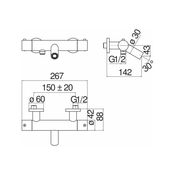 Смеситель для ванны и душа Nobili Live хром (LV00010/1CR) Смеситель для ванны и душа Nobili Live хром (LV00010/1CR)