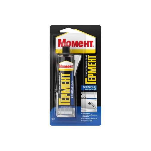 Герметик силиконовый санитарный Момент Гермент 70 мл. (прозрачный) (3002431)