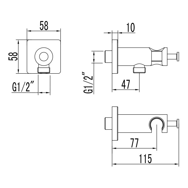 Подключение для душевого шланга Lemark с креплением для лейки (LM3785GM)