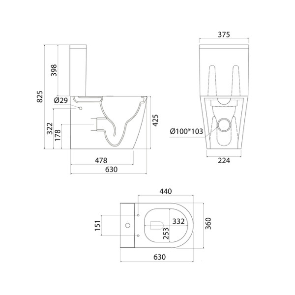 Унитаз-компакт безободковый с системой смыва Торнадо Slide Iddis (SLIRDSEi24) Унитаз-компакт безободковый с системой смыва Торнадо Slide Iddis (SLIRDSEi24)