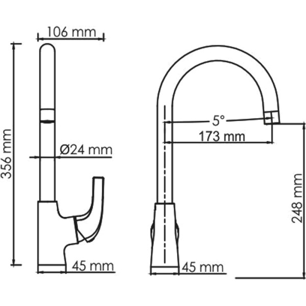 Смеситель для кухни WasserKRAFT Sauer золотой глянцевый (7107)