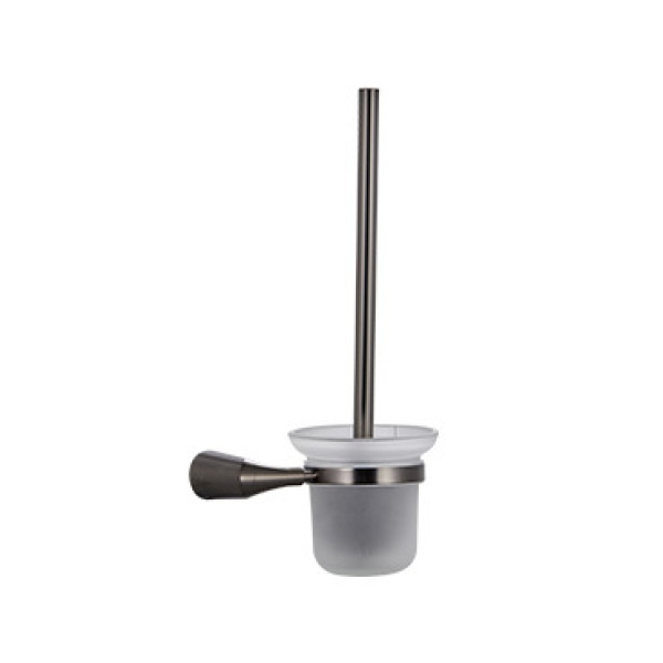 Ершик Fashun для унитаза со стеклян. матов. Стакан Fashun ом PVD цинк. сплав + сталь графит (A1810-17)