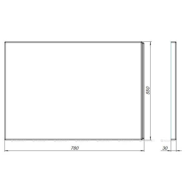 Экран торцевой для ванн Aquanet Nino 78x55 белый (362748)
