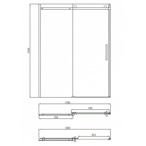 Душевая дверь BandHours Queen 150 150х195 стекло прозрачное, профиль полированный хром Душевая дверь BandHours Queen 150 150х195 стекло прозрачное, профиль полированный хром