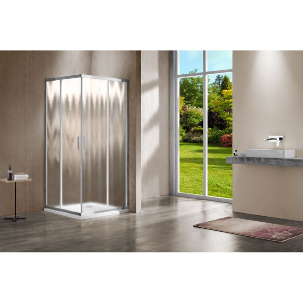 Душевой уголок Vincea Garda 1000х900х1900 стекло шиншилла, профиль хром (VSS-1G9010CH)