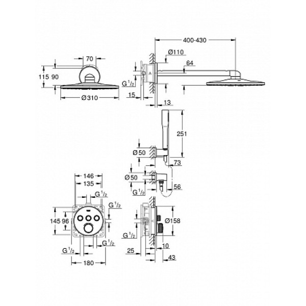 Душевая система Grohe Grohtherm SmartControl (34705000) Душевая система Grohe Grohtherm SmartControl (34705000)