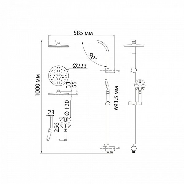 Душевой гарнитур Iddis Swipe хром (SWI3F97i76)