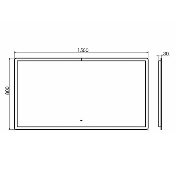 Зеркало Comforty Портленд 1500x30x800 с подсветкой (00-00013794)