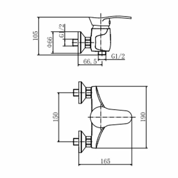Смеситель для душа Fashun с душевым комплектом хром (A2001)