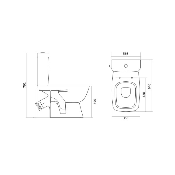 Унитаз напольный Santek Нео 646х350х791 (1WH302471)