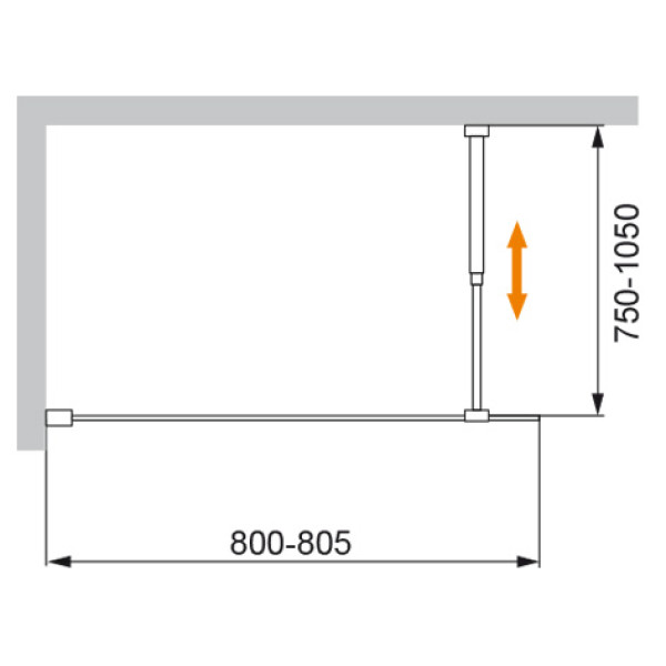 Душевая шторка для ванны Cezares Liberta 80x155 стекло прозрачное, профиль черный (LIBERTA-V-1-80/155-C-NERO)