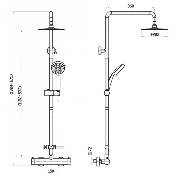 Душевая система Belbagno сатин (NOV-VSC-T-IN) Душевая система Belbagno сатин (NOV-VSC-T-IN)
