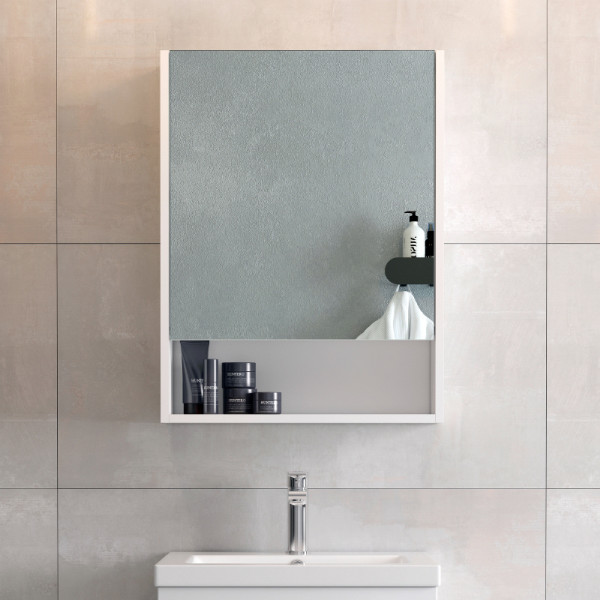 Шкаф зеркальный Melodia Универсал 500х150х700 распашная дверь белый (MFR80048WT)