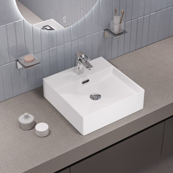 Раковина накладная Bild 42x42 белый глянцевый Iddis (BILWS42i27)