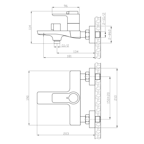 Смеситель для ванны и душа Rossinka RS50-31 с душевым комплектом, с термостатом (RS50-31)