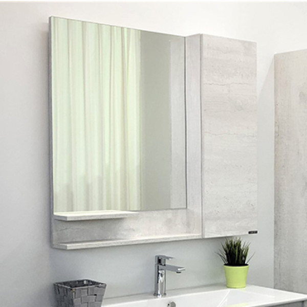 Шкаф зеркальный Comforty Верона 900x800x150 дуб белый матовый (00-00001276)