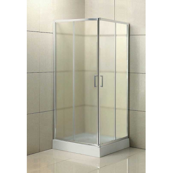 Душевой уголок Belbagno Uno 95,5x95,5x195 стекло рифленое, профиль хром (UNO-195-A-2-95-P-Cr)