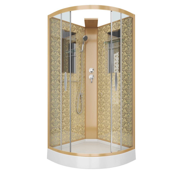 Душевая кабина Niagara Luxe 900*900*2100 стекло прозрачное, профиль золотой (NGL-7715GBK) Душевая кабина Niagara Luxe 900*900*2100 стекло прозрачное, профиль золотой (NGL-7715GBK)