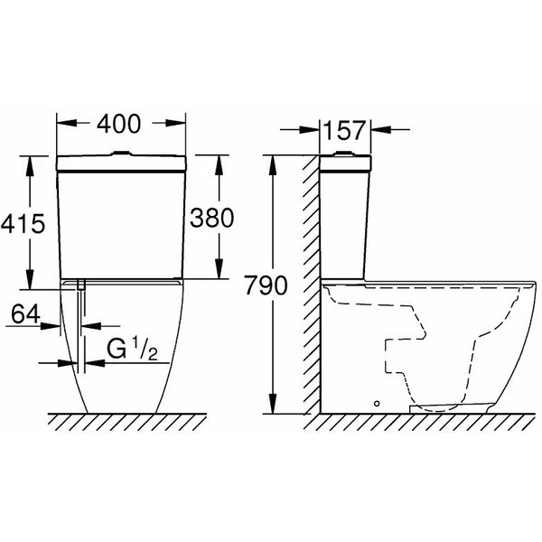 Унитаз напольный Grohe Essence Ceramic (белый)