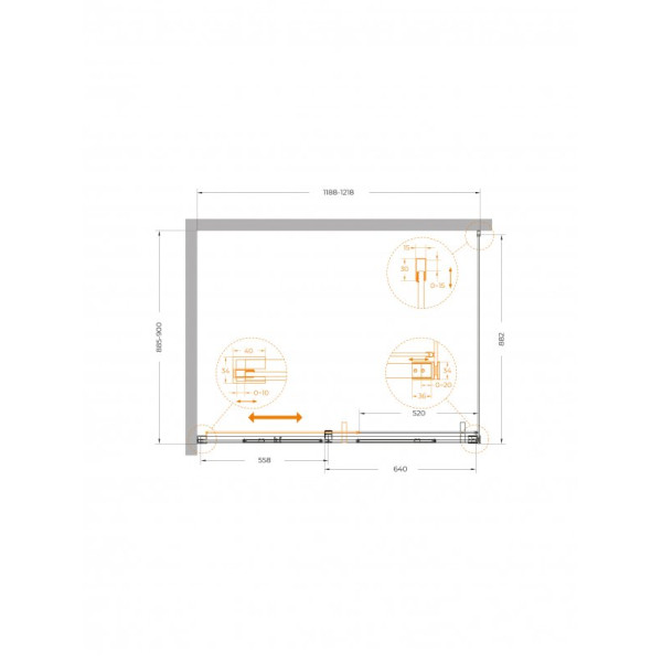 Душевой уголок Cezares Plane 120x90x195 стекло прозрачное, профиль сатин (PLANE-AH-1-120/90-C-IN)