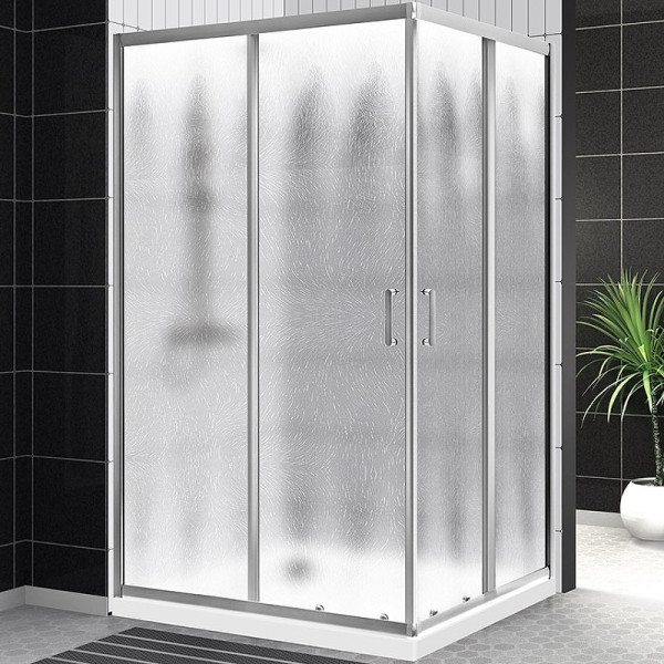 Душевой уголок BelBagno Uno-195 100x80x195 стекло Шиншилла, профиль хром (UNO-195-AH-2-10/80-CH-CR)