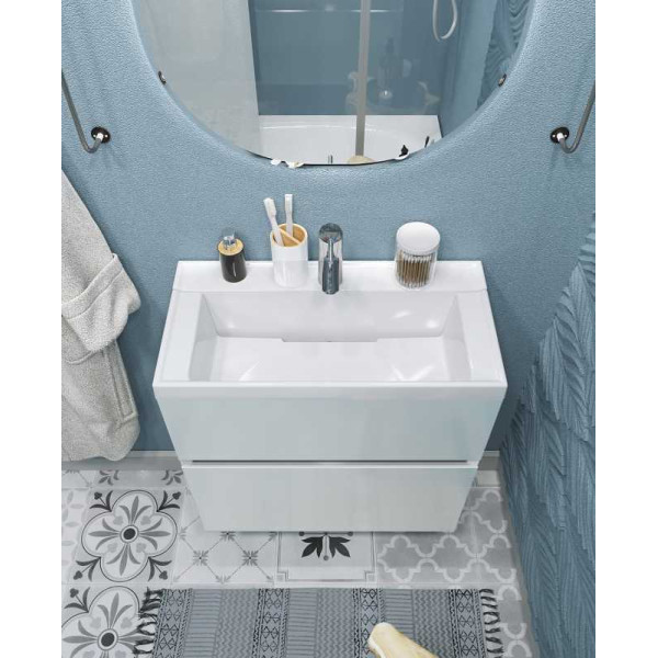 Тумба подвесная Marka One Bumble 600*300*590 с раковиной, белая (У90670) Тумба подвесная Marka One Bumble 600*300*590 с раковиной, белая (У90670)