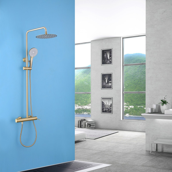 Душевая система Abber Emotion с изливом золото матовое (AF8816GL)