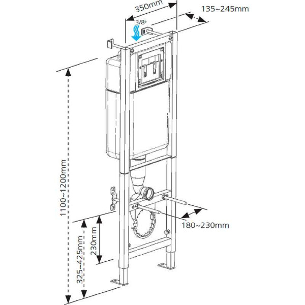 Инсталляция для подвесного унитаза Cersanit Black 35 с клавишей LEON (S-IN-BLACK-Cg-w) хром Инсталляция для подвесного унитаза Cersanit Black 35 с клавишей LEON (S-IN-BLACK-Cg-w) хром