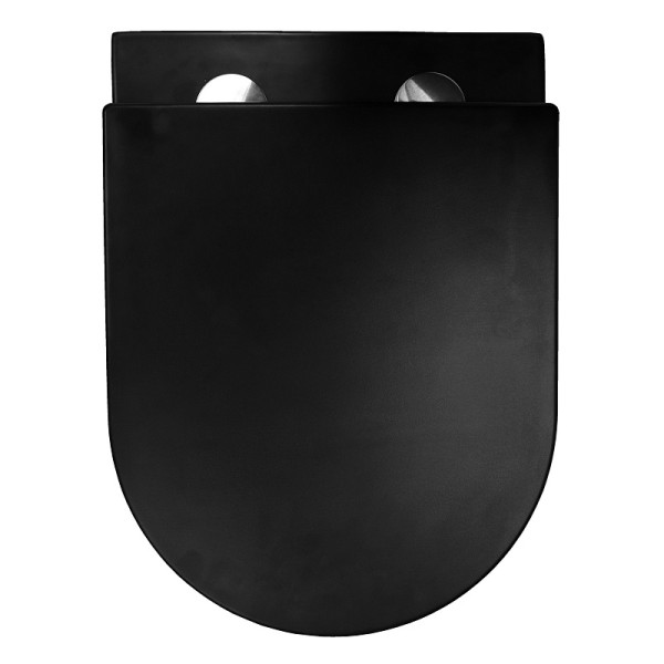 Унитаз подвесной Grado безободковый чёрный матовый с сидением микролифт 490x370x360 (AZ-0046N-MB) Унитаз подвесной Grado безободковый чёрный матовый с сидением микролифт 490x370x360 (AZ-0046N-MB)