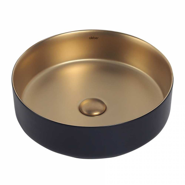 Раковина накладная Abber Bequem золото матовое/черная (AC2109BG) Раковина накладная Abber Bequem золото матовое/черная (AC2109BG)