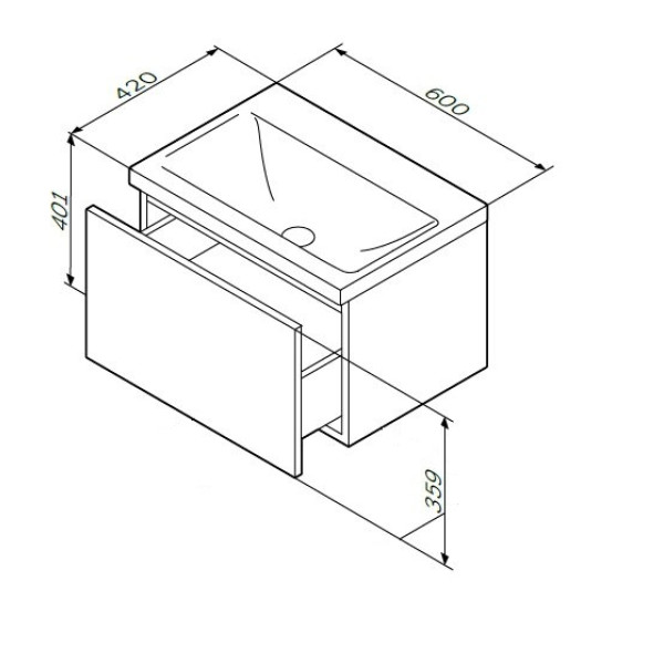 Тумба подвесная AM.PM Gem 60 (M90FHX06021WG)