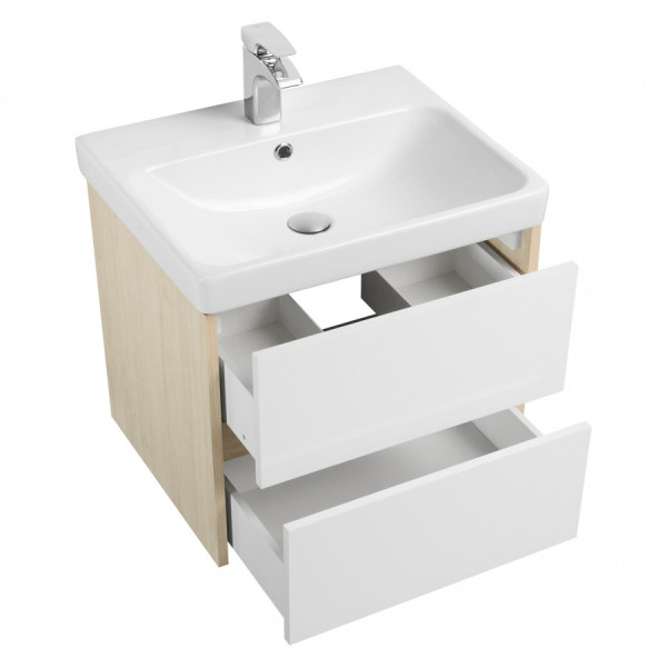 Тумба подвесная Aquaton Сканди 682x427x591 белый, дуб верона (1.A251.8.01S.DB2.0)