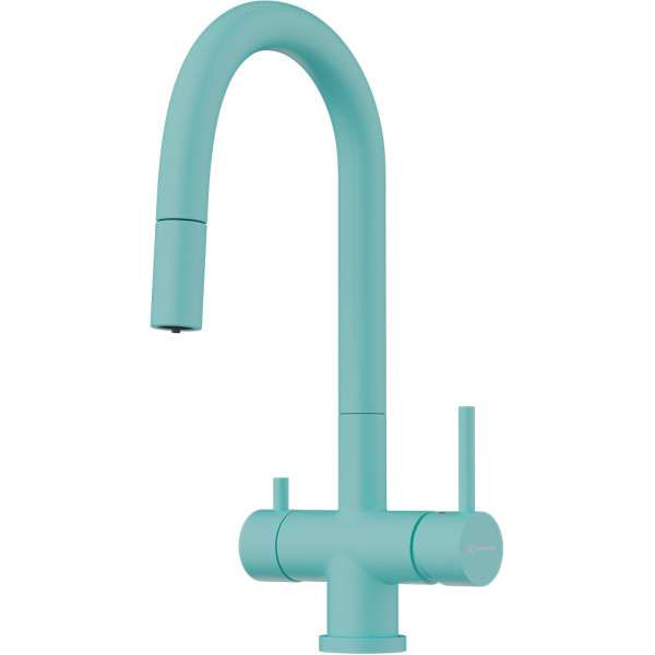 Смеситель для кухни Omoikiri Akita-S-AZ с переключателем на фильтр, с выдвижным изливом azur blue (4994436)