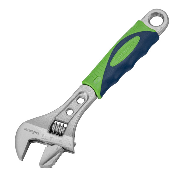 Ключ разводной 200 мм Сибртех (переставная губка, 2-х комп.рукоятка) (15598)