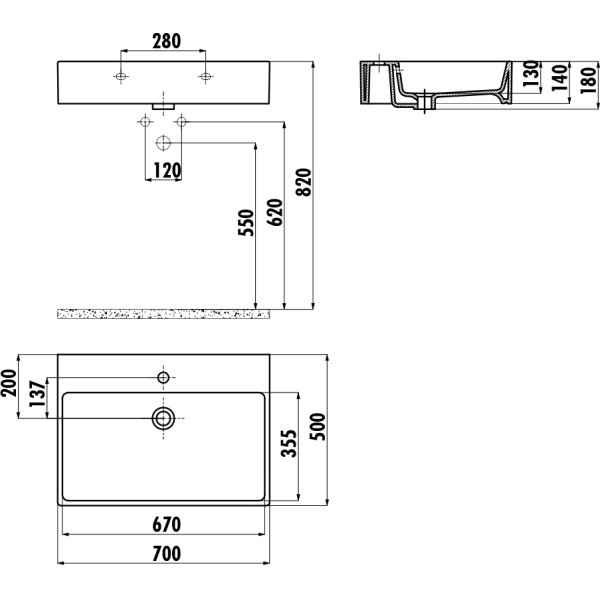Раковина мебельная Creavit Next 70x50 белая (NX270-00CB00E-0000)
