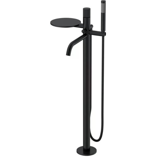 Смеситель напольный Boheme Stick черный с душевым комплектом (129-BB.3)